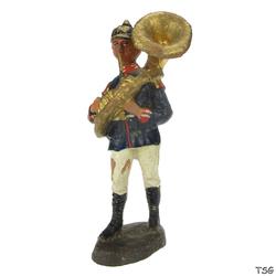 Elastolin Helicon horn player marching
