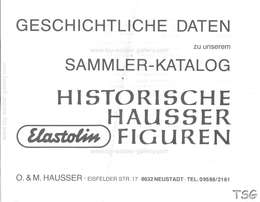Elastolin Geschichtliche Daten zu unserem Sammler-Katalog Historische HAUSSER Elastolin Figuren